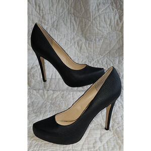 Jessica Simpson Anyelin Heels Pump Black 9.5 Platform Snake 3D Texture‎ EU 41